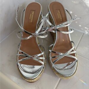 Aquazzura Silver Women's Sandals